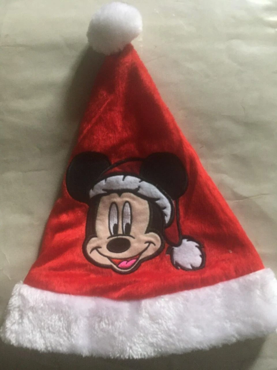 Bonnet de noel enfant disney mickey tout brodé - neuf